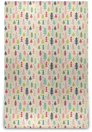 Bunte Weihnachtsbäume Muster Weiche Plüsch Reisedecken, Leichte Frühling Plüsch Decke Erwachsene Kinder Stuhl Überwürfe 60x90