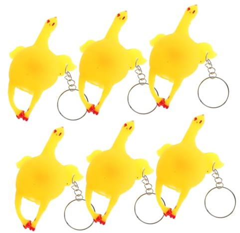 ibasenice 24 STK Spielzeug Zum Melken Von Hühnern Riesiges Gummihuhn Neuheit Schlüsselanhänger Geschenk Tonhuhn Auspressen Hühnchen-stressball Hahn-Ei-Spielzeug Karikatur Henne Kind Plastik