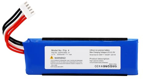 BLESYS Batteria per JBL Flip 4, 3.7V 3000mAh Li-polymer GSP872693 01 Batteria per JBL Flip 4, Flip 4 Special Edition Altoparlante Bluetooth