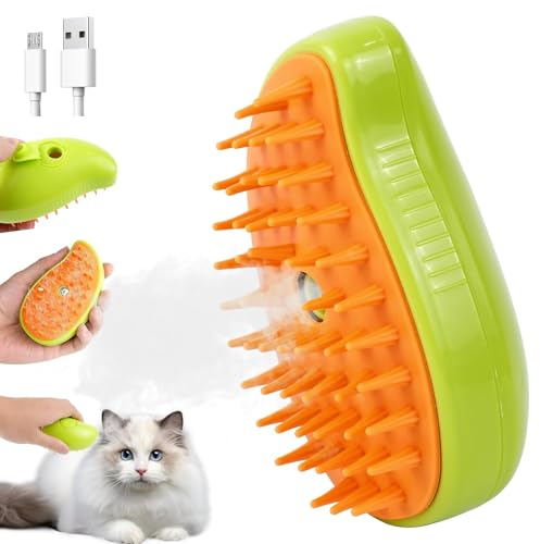 Steamy Cat Brush,Cat steamy brush,3-in-1-dampfbürste für katzen,Katze Pflege Bürste,Dampfbürste Katze Hund,Steamy Brush Katze,Katzenbürste mit Dampf,Haustierbürste,Katzenspray Massagekamm