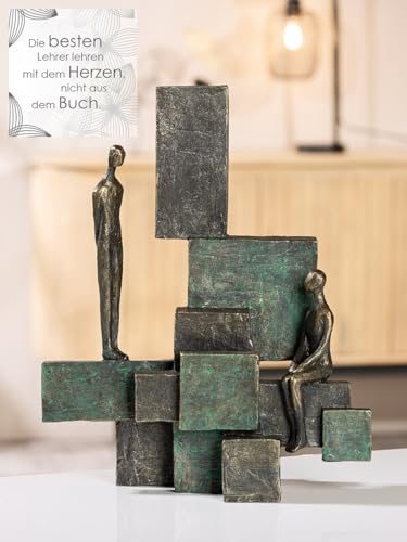 Casablanca Deko Figur Skulptur Lehrer - Dekofigur aus Kunstharz Farbe: Bronze - Dekoration Wohzimmer Geschenke Geburtstagsgeschenk Höhe 24 cm