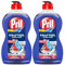 PRIL Kraft Gel Ultra Plus (2 x 450 ml), detergente para lavavajillas a mano con la máxima fuerza desengrasante para platos limpios incluso en agua fría, elimina incluso 48 horas de secado