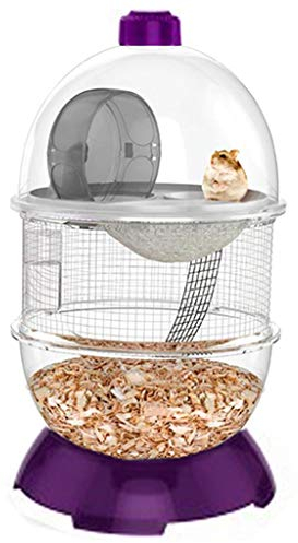 WYRMB Hamsterkäfig, Hamsterkäfig, Kleintierzimmer, Acryl, transparente Sicherheitsschnalle, atmungsaktiv, Kleintierkäfig, geeignet für kleine Hamster und Rennmäuse (lila, 29 x 52 cm)