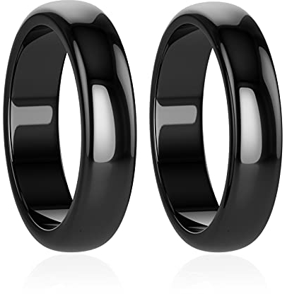 Lonage Hämatit-Ring für Damen und Herren, Unisex, echte heilende magnetische Steine, Ring für Angstausgleich, Wurzelchakra, absorbiert negative Energie, Schmuck, Geschenke, Größe 6–12 (8)