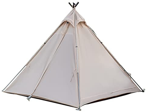 Camping Pyramid Tent with Double Door, Large Adult Teepee Pagoda Tent for 3-4 Person