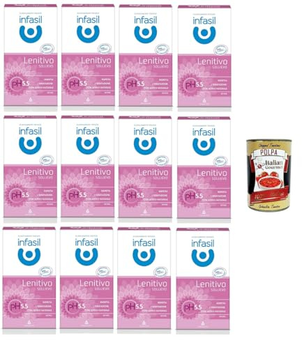 Italian Gourmet Detergente Intimo Lenitivo Intimreiniger pH 12 x 200ml | Formula delicata con attivo naturale, beruhigend für tägliche Pflege, Gesamtnettogewicht 2,4 L + Kostenlos Polpa 400g