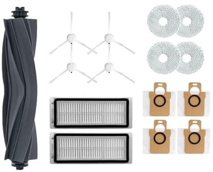 Aqxyju libo1986 Sacs à poussière filtrants compatibles avec L10s Ultra,S10,S10 Pro/Omni X10 +, Accessoires for aspirateur Robot, Brosse latérale Principale(Color:Set 1)