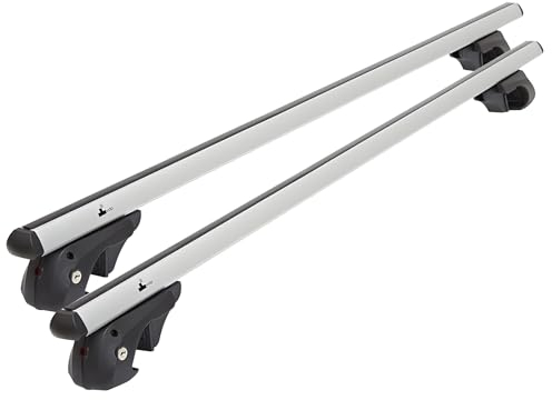 Dachgepäckträger Auto - Dachträger Universal VDP-R-004 | Auto Dachträger offene Reling | Dachträger für Reling abschließbar | Aluminium Grundträger Dachreling bis 90kg - 135 cm Länge