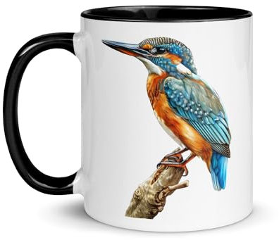 Mug Oiseau Martin Pécheur Tasse Animal Nature Paysage Fantaisie Original Cadeau Ornithologie Fleurs Café Thé