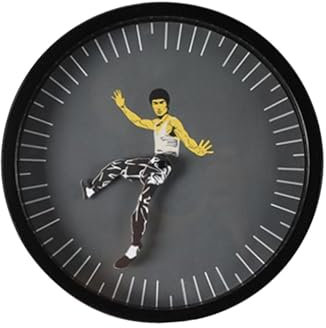 Wpsagek Chinesische Kungfu Wanduhr, Bruce Lees Wanduhr, Kreativ Design Wanduhr Für Schlafzimmer, Stille Wanduhr Ohne Tickgeräusche, 25cm