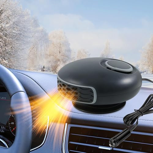 Car Heater, 12v Car Heater and Defroster with 2 in 1 Heating/Cooling Function, Portable Auto Heater, Car Heater That Plugs Into Cigarette Lighter, Windshield Defroster Defogger, Car Demister