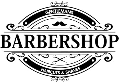 Barber Logo Wandaufkleber Barbershop Haarschnitt Rasuren Fenster Wandaufkleber Mann Höhle Gentleman Barber Beauty Salon Haar Wand-S-28x42cm-Black
