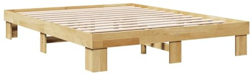 vidaXL Massivholzbett ohne Matratze 140x200 cm Eichenholz, Bett, Schlafzimmermöbel, Doppelbett, Bettrahmen, Möbel Schlafzimmer, Bettgestell Massivholz