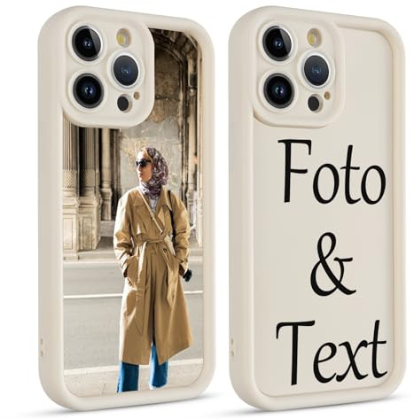Xylota Personalisierte Handyhülle für iPhone 13 Pro Max 6,7'', Personalisiert Hülle mit Selbst Gestalten Eigenem Bild Text Foto Schutzhülle, Individuelle Design Silikon Case für iPhone 13 Pro Max,Weiß