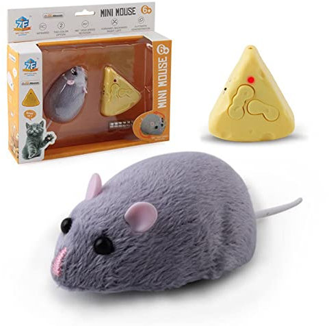 Souris robotique pour chat – Souris télécommandée à piles, jouet électronique réaliste avec télécommande pour intérieur et extérieur, divertissement amusant pour animaux de compagnie