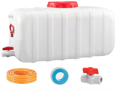 MJHETCY Depósitos De Agua Domésticos 25L/35L/50L/80L/110L/200L Tanque De Agua，Torre De Agua Espesada Rectangular De Grado Alimenticio con Grifo para Almacenamiento De Agua Doméstic(Size:50L)