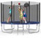 Redkid, Trampolin Outdoor Ø 305/366 cm, Kindertrampolin Gartentrampoline mit Sicherheitsnetz, Leiter, Basketballkorbbrett, Belastbarkeit 440 Pfund,Blau 10FT-1(305cm)