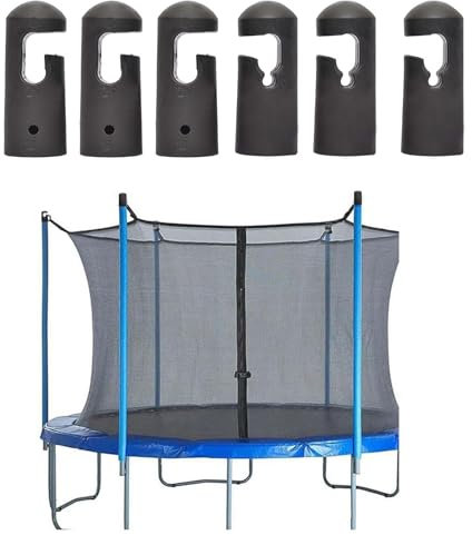 Trampolinzubehör 6 Stück Trampolin Endkappen Pfostenkappen für die Netzstangen des Trampolins Schwarz Schutzkappen