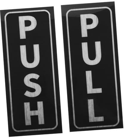 Hemobllo 2 Pezzi Segni Di Porta Scorrevole Segnaletica Push Pull Per Porte in Indicatore Della Porta Scorrevole Di Spinta Per La Porta Adesivi Per Porte Push Pull Nero Pvc
