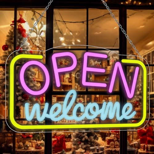 Bar Schild, 42x22 CM LED Bar Schild Beleuchtet mit 10-Stufen-Dimmer, USB | COLD Beer Neon Sign mit 10 Stufen Dimmer, USB, Pink-Gelb-Weiß & Bier-Motiv für Restaurant Bar Kaffee Club Party