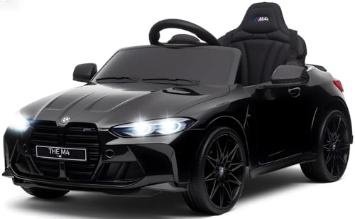 Aptliton 12V Electric Cars for Kids, BMW M4 Licensed Ride on Car with Remote Control, MP3, LED Lights and Suspension, Ride on Electric Cars for Kids Ages 3-5