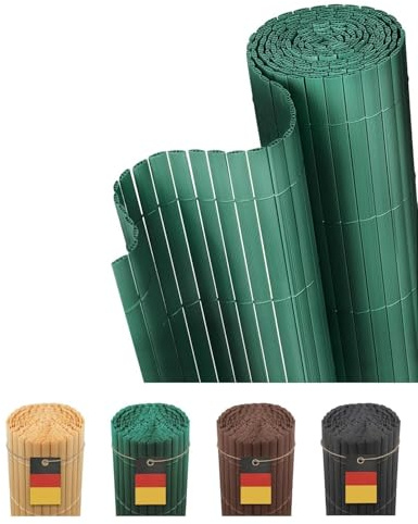 paramondo PVC Sichtschutzmatte Dreifache Verstärkung Innen, 60x300cm Grün | Privatsphäre Balkon Sichtschutz Zaun für Garten Terrasse, Sichtschutzzaun Windschutz Wetterfest mit Strukturierte Oberfläche