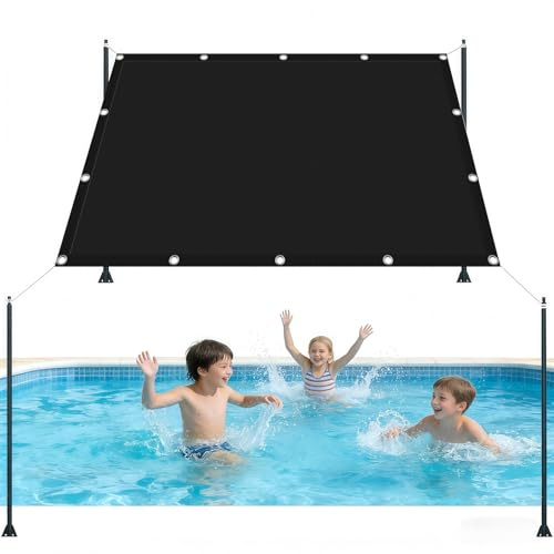 Sonnensegel 150 x 200 cm Sonnenschutz, Wetterschutz, Reißfest, PES Polyester, 98% UV Schutz, Wasserabweisend Segel, Sonnensegel Balkon für Terrasse, Garten, Camping, Schwarz