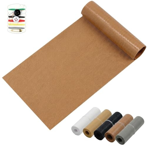 UIHRLM 5 Rolls Iron on Patches, 8*51cm/3.15 * 20.08in Denim Patches for Jeans Repair Inside & Outside Clothing, 5 Colors Stronge Adhesive Repair Patche for Clothes Jean (Black/White/Grey/Beige/Khaki)