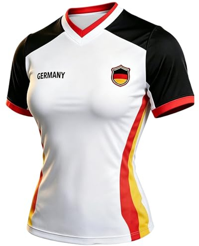 Deutschland Trikot Damen V Ausschnitt 2026 Wm Tshirt Große Größen Retro mit Adler Wm Trikot 2026 Deutschland Tshirt Fanartikel Fußball Trikot Fan Shirt Germany T-Shirt XXL XXXL