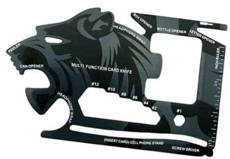 JSGHGDF Outil de carte en acier inoxydable avec fonctions pratiques y compris règles tournevis décapsuleur homme facile à transporter pour le camping l'escalade