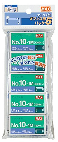 5 St?ck Nr. 10 No.10-1M Max Heftklammern (Japan-Import)