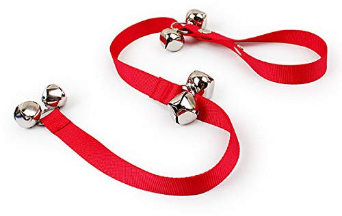 DSstyles Dog Doorbells Dog Training Bells Pet Door Bell Rope with 6 Loud Bells for Puppy Toilet Training House Training - Red