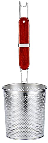 TENTA KITCHEN Stainless Steel Wire Strainer, Bamboo Handle (Skimmer, Pasta Strainer) …