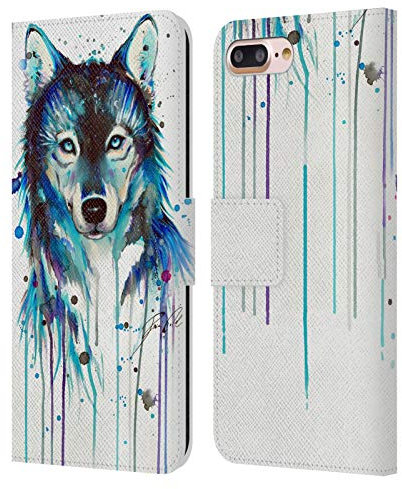Head Case Designs Offizielle Pixie Cold EIS Wolf Tiere Leder Brieftaschen Handyhülle Hülle Huelle kompatibel mit Apple iPhone 7 Plus/iPhone 8 Plus