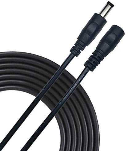 Liwinting 2m Cable de Extensión 2.5mm x 5.5mm Plug DC Macho a Hembra Conector para Adaptador de Corriente, LED, Cámara CCTV Potencia, Coche, Monitores y Más, Flexible - Negro