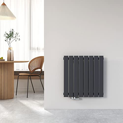 Heilmetz® Anthrazit Design-Heizkörper 630x620mm Vertikal Panelheizkörper Seitenanschluss Flach Einreihig Heizung