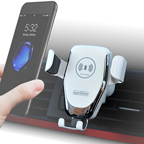 Support de téléphone Portable de Voiture avec Chargeur sans Fil, Chargeur de Support de Voiture sans Fil, Chargeur à Induction pour Tous Les Smartphones avec la Norme Qi