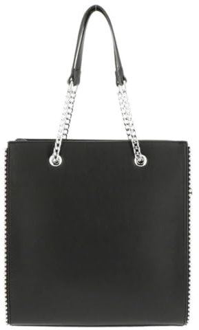 Sac à Main Femmes Chaîne Perle Bille Clou - Cours Grand Format A4 Lycée - Sac Cabas Shopping Fourre-Tout Taille XL - Ville Porté Epaule Similicuir PU - Chic et Tendance - Noir