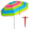 Sombrilla Playa Grande 200 cm | Protección Solar UV50+ | Antiviento con Ventana Superior | Tubo de Aluminio Reclinable | 8 Varillas de Fibra Vidrio | Ligera y Resistente | Incluye Bolsa de Transporte