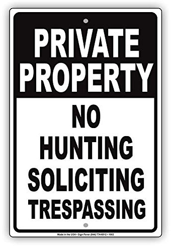 TammieLove Panneau d'avertissement pour propriété privée, Aucune Chasse, solicite, Restriction de Passage, Attention 8 x 12 Pouces