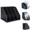 Marte Vanci 4 Compartment Collapsible Magazine Holder Desktop File Binder Organiser Lever Arch File Holder Paper Book Document Divider Adjustable for Desk Bookshelf Cabinet Racks(Black)