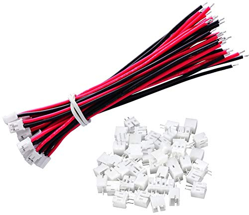 YIXISI 20 Pairs Mini Micro JST-PH 2.0 2-Pin Connector Plug Male with 100mm Cable & Female Connector
