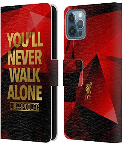 Head Case Designs Officially Licensed Liverpool Football Club Red Geo Ynwa Plain Liver Bird Ynwa Leather Wallet Case Compatible With Apple iPhone 12 / iPhone 12 Pro