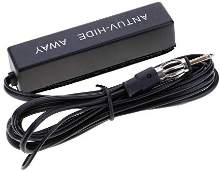 Universal Hidden Amplified AM/FM Car Antenna Kit – 12V Compatible with Cars, Motorcycles, Boats, RVs & Golf Carts, 77 Inch Cable, Adhesive Mount