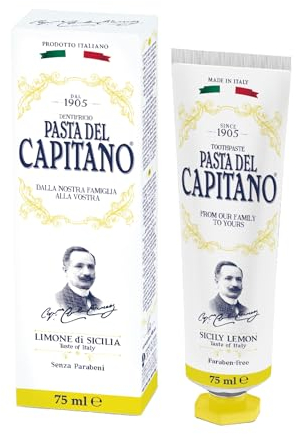 Pasta del Capitano 1905, Dentifricio Limone di Sicilia, Mantiene le Gengive Sane e Combatte l'Alito Cattivo, Contiene un Estratto di Limone Biologico, 100% Made in Italy, Tubetto 75 ml