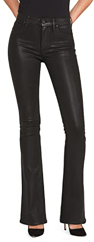 Hudson Jeans Women's Barbara High Rise, Bootcut Jean RP, Noir Coated, 34 Regular