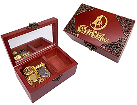 Sailor Spieluhr Gold Uhrwerk geschnitzt Holz Hand Kurbel Musikalisches Geschenk für Geburtstag, Urlaub, Jubiläum, Hochzeit, Muttertag, Weihnachten, Valentinstag,Melodie: Moonlight Densetsu