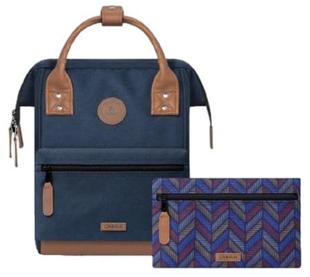 CABAIA - Sac à Dos Adventurer Chicago - Mini 10L - Déperlant - Compartiment Ordinateur Portable 10,5-2 Poches - Certifié Vegan - Sac Voyage, Affaires, École pour Homme et Femme - Bleu