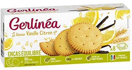 Gerlinéa - Biscotti dietetici al limone, vaniglia, 156 g, 3 pezzi