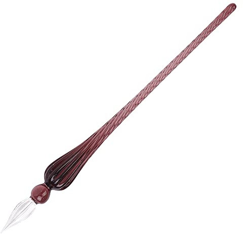 Herbin 21477T - Glasfeder, rund, 18cm, ideal für Kalligraphie, 1 Stück, Rot